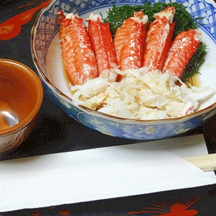 函館・初冬のグルメ♪　「毛ガニとマツモ三杯酢」